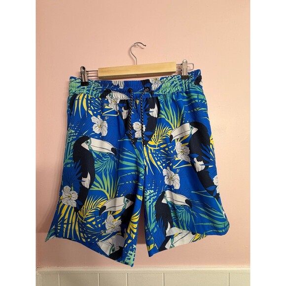 Hurley Other - Hurley Men's Medium Volley Swim Trunks Blue Toucan Tropical - Worn Once!
